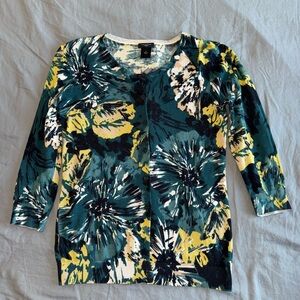 100% cotton Ann Taylor Floral Sweater - women’s size small